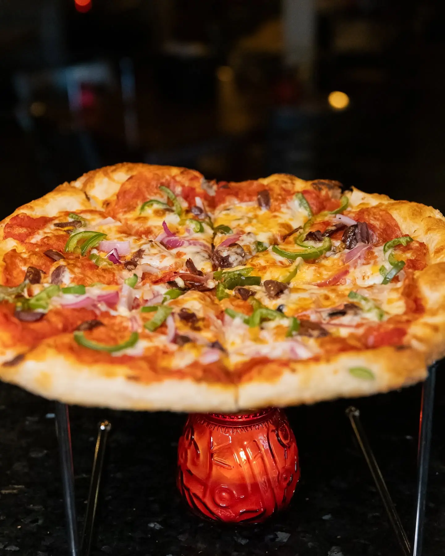 Fresh stone-oven pizza